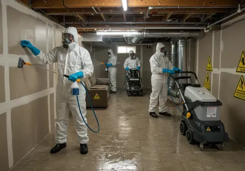 Basement Moisture Removal and Structural Drying process in Shannon, GA